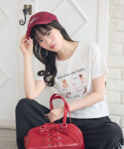 ems excite(エムズエキサイト)の「dogプリントTEE(Tシャツ/カットソー・レディース・オフホワイト/ブルー/ホワイト系その他・FREE)」の4枚目の写真