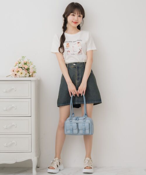 ems excite(エムズエキサイト)の「dogプリントTEE(Tシャツ/カットソー・レディース・オフホワイト/ブルー/ホワイト系その他・FREE)」の13枚目の写真