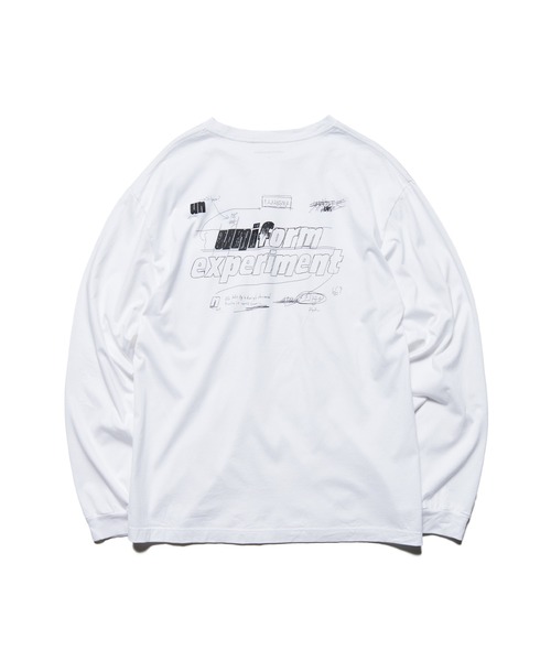 uniform experiment(ユニフォームエクスペリメント)の「IN-PROCESS PRINT L/S TEE(Tシャツ/カットソー・メンズ・ホワイト/ブラック・2/4/3/5/1)」の3枚目の写真