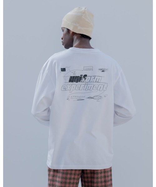 uniform experiment（ユニフォームエクスペリメント）の「IN-PROCESS PRINT L/S TEE（Tシャツ/カットソー・メンズ・ホワイト/ブラック・2/4/3/5/1）」の4枚目の写真