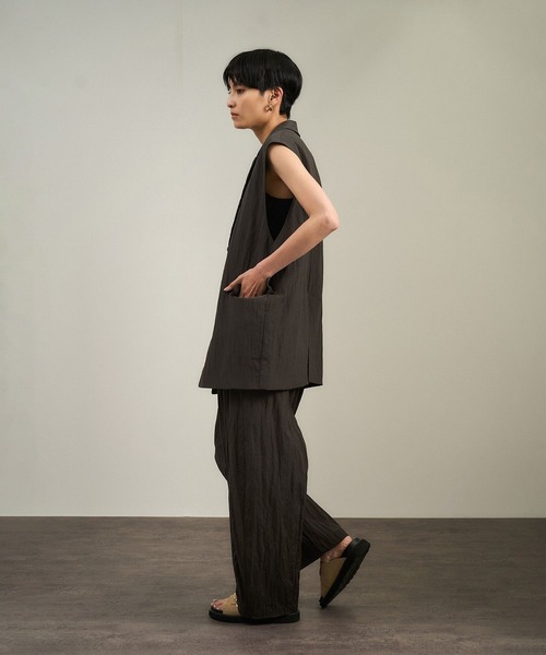 SALON adam et rope'（サロン アダム エ ロペ）の「ウールナイロンワッシャーパンツ（その他パンツ・レディース・ブラウン/ブラック・FREE）」の5枚目の写真