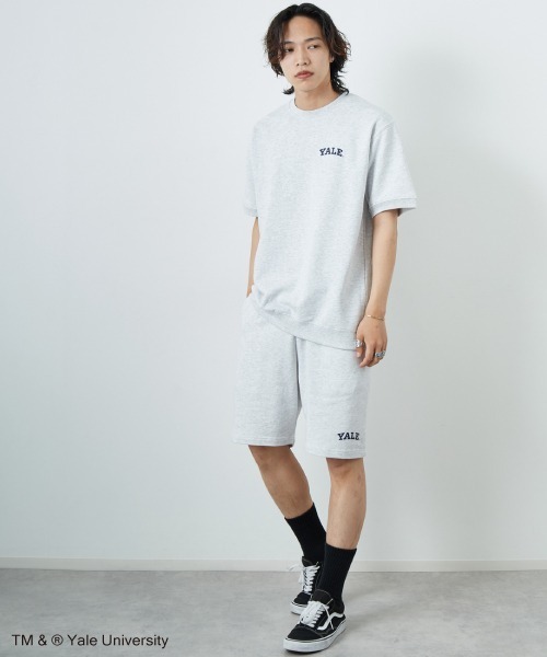 JEANS FACTORY （ジーンズファクトリー）の「[YALE/イェール] YALE カレッジロゴプリント スウェットショートパンツ（その他パンツ・メンズ・グレー/ネイビー・M/L）」の4枚目の写真