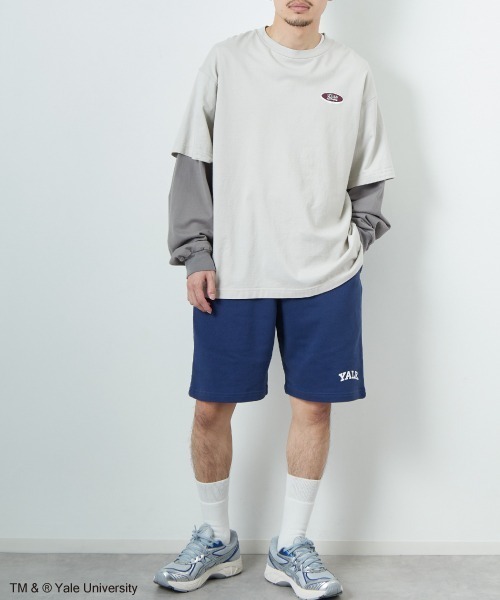 JEANS FACTORY （ジーンズファクトリー）の「[YALE/イェール] YALE カレッジロゴプリント スウェットショートパンツ（その他パンツ・メンズ・グレー/ネイビー・M/L）」の5枚目の写真