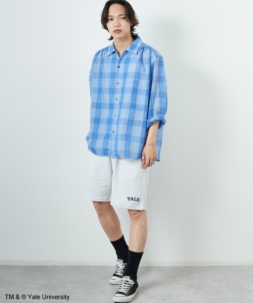 JEANS FACTORY （ジーンズファクトリー）の「[YALE/イェール] YALE カレッジロゴプリント スウェットショートパンツ（その他パンツ・メンズ・グレー/ネイビー・M/L）」の3枚目の写真