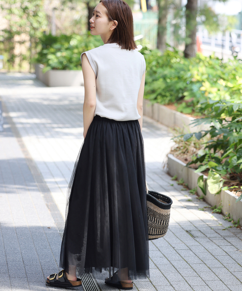 JOURNAL STANDARD relume（ジャーナルスタンダード　レリューム）の「《WEB限定追加》［新色］ウォッシャブルチュールイージースカート（スカート・レディース・ベージュ/チャコールグレー/ブラック・FREE）」の8枚目の写真