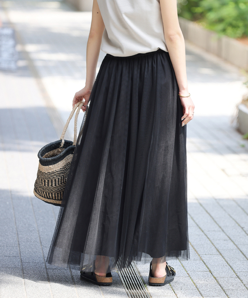 JOURNAL STANDARD relume（ジャーナルスタンダード　レリューム）の「《WEB限定追加》［新色］ウォッシャブルチュールイージースカート（スカート・レディース・ベージュ/チャコールグレー/ブラック・FREE）」の10枚目の写真