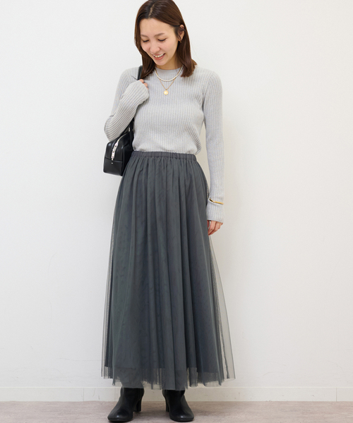 JOURNAL STANDARD relume（ジャーナルスタンダード　レリューム）の「《WEB限定追加》［新色］ウォッシャブルチュールイージースカート（スカート・レディース・ベージュ/チャコールグレー/ブラック・FREE）」の11枚目の写真