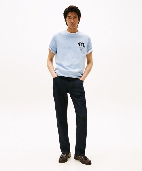 TOMMY HILFIGER(トミーヒルフィガー)の「ヒルフィガースクリプトTシャツ(Tシャツ/カットソー・メンズ・ホワイト/ブルー・LARGE/X-LARGE/SMALL/MEDIUM)」の4枚目の写真