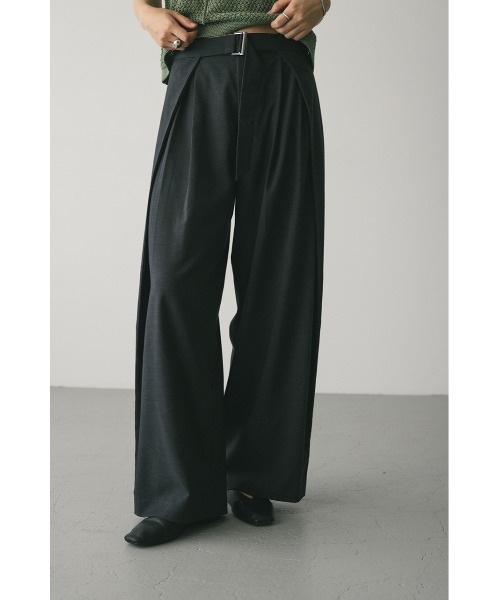 大人気】ウエストデザインサイドラップパンツ（スラックス