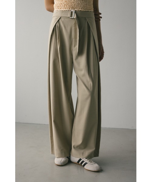 STYLEMIXER（スタイルミキサー）の「【大人気】ウエストデザインサイドラップパンツ（スラックス・レディース・ブラック/グレー/サックスブルー/ライトベージュ・SMALL/MEDIUM）」の3枚目の写真