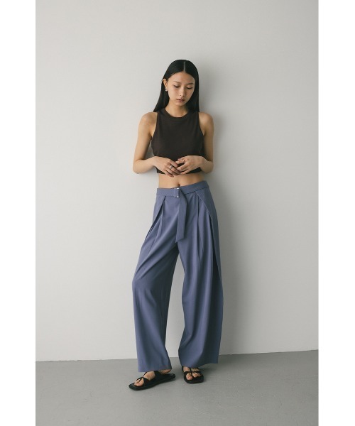 大人気】ウエストデザインサイドラップパンツ（スラックス