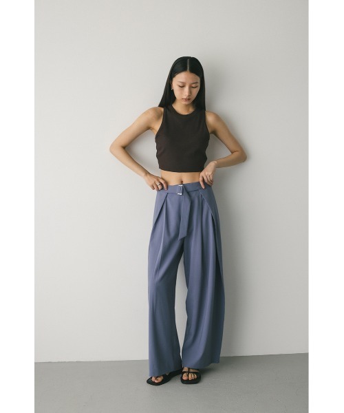 大人気】ウエストデザインサイドラップパンツ（スラックス