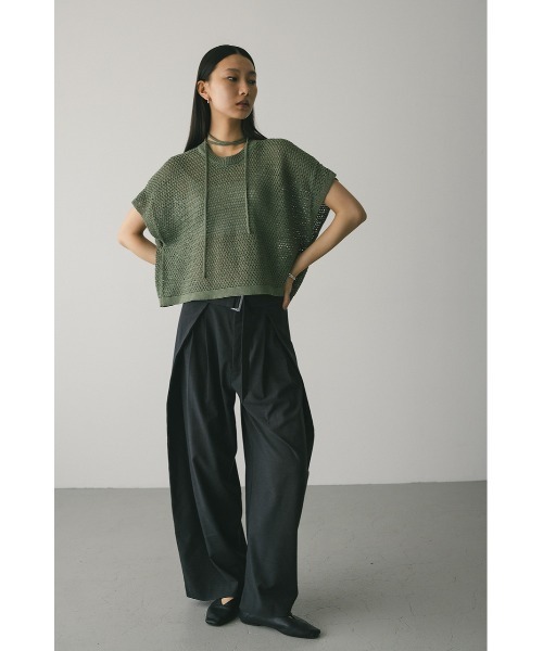 STYLEMIXER（スタイルミキサー）の「【大人気】ウエストデザインサイドラップパンツ（スラックス・レディース・ブラック/グレー/サックスブルー/ライトベージュ・SMALL/MEDIUM）」の16枚目の写真