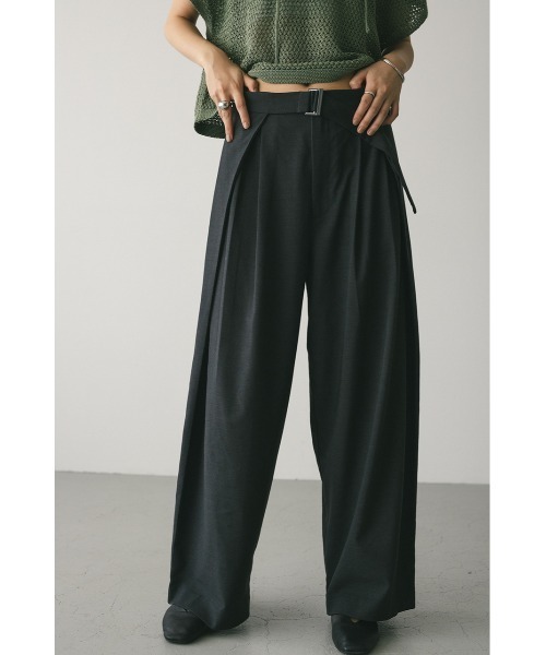 STYLEMIXER（スタイルミキサー）の「【大人気】ウエストデザインサイドラップパンツ（スラックス・レディース・ブラック/グレー/サックスブルー/ライトベージュ・SMALL/MEDIUM）」の17枚目の写真