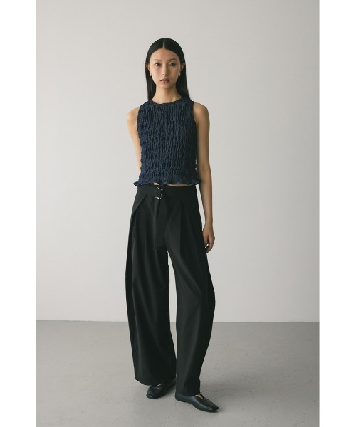 大人気】ウエストデザインサイドラップパンツ（スラックス