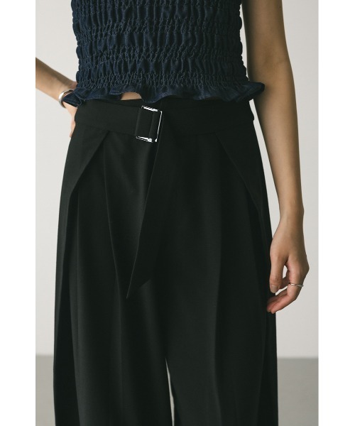 大人気】ウエストデザインサイドラップパンツ（スラックス