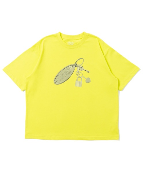 HTH(エイチティーエイチ)の「key chain print Tee(Tシャツ/カットソー・レディース・アクア/イエロー/ふじ色系・フリー)」の1枚目の写真