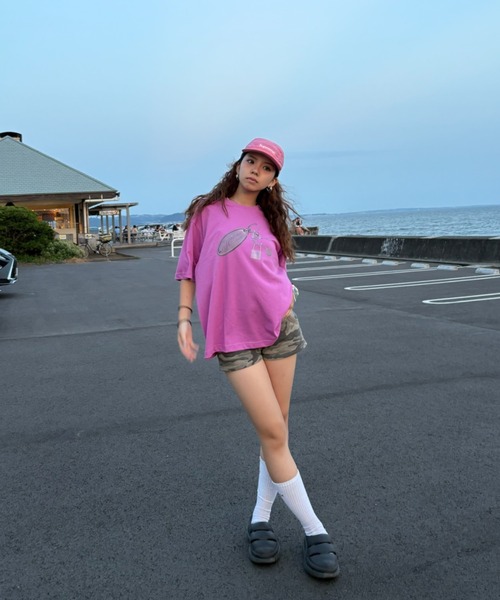 HTH(エイチティーエイチ)の「key chain print Tee(Tシャツ/カットソー・レディース・アクア/イエロー/ふじ色系・フリー)」の4枚目の写真