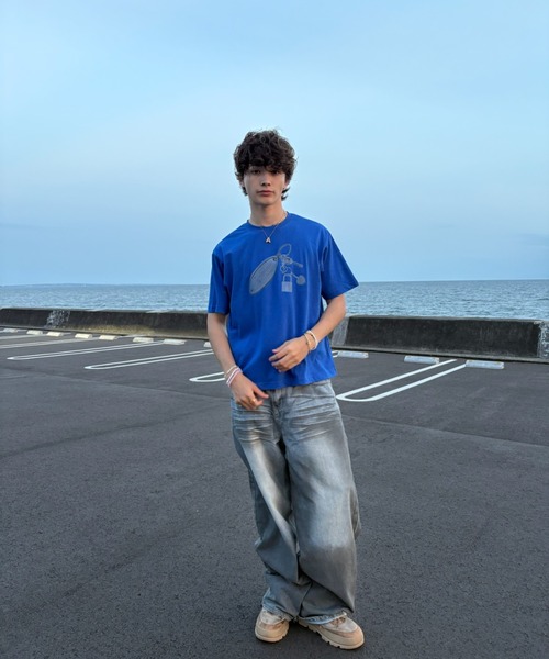 HTH(エイチティーエイチ)の「key chain print Tee(Tシャツ/カットソー・レディース・アクア/イエロー/ふじ色系・フリー)」の13枚目の写真