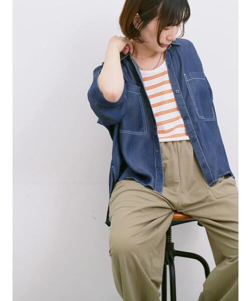 セール】【接触冷感】クールデニムボクシーシャツ（シャツ