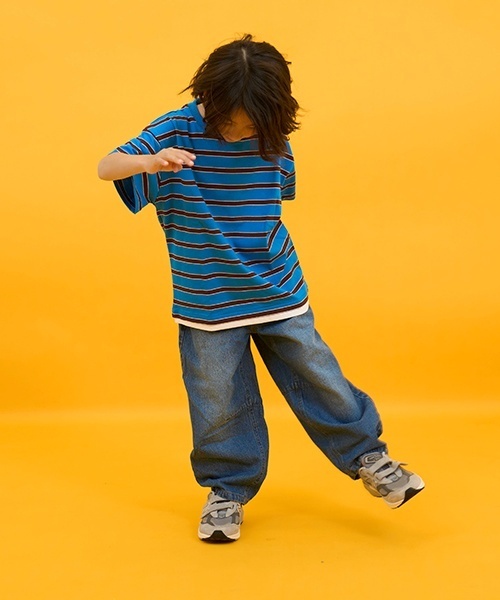 GLAZOS(グラソス)の「【SKIT0LY】デニム・ワイドカーブパンツ(デニムパンツ・キッズ・ライトブルー/ダークブルー・140cm/130cm/120cm/110cm/100cm)」の18枚目の写真