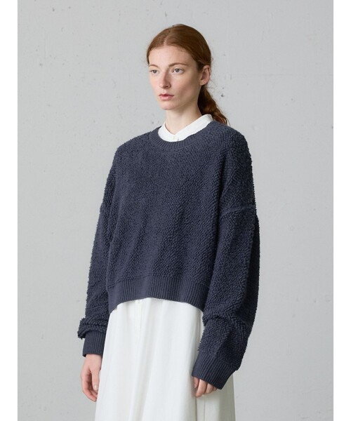 MidiUmi（ミディウミ）の「MidiUmi パイルボアニットプルオーバー（ニット/セーター・レディース・ネイビー/ブラウン/チャコールグレー・FREE）」の8枚目の写真