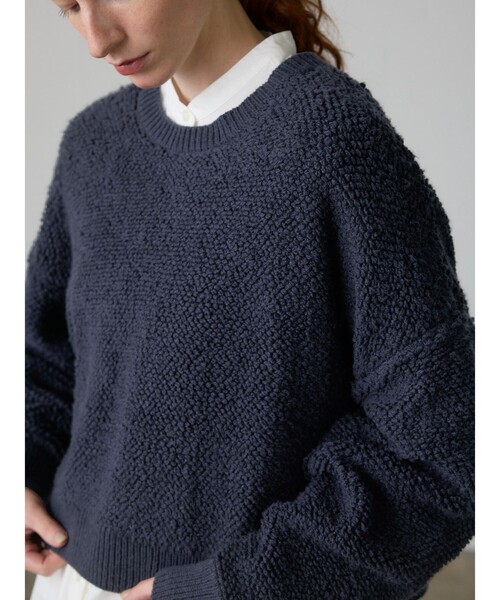 MidiUmi（ミディウミ）の「MidiUmi パイルボアニットプルオーバー（ニット/セーター・レディース・ネイビー/ブラウン/チャコールグレー・FREE）」の11枚目の写真