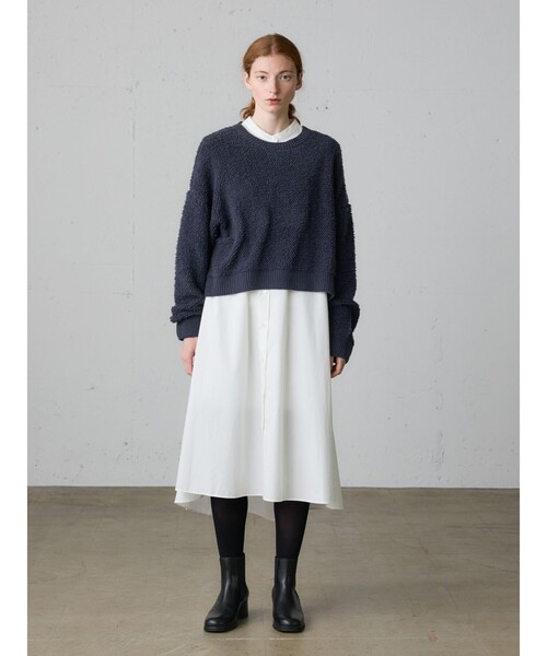 MidiUmi（ミディウミ）の「MidiUmi パイルボアニットプルオーバー（ニット/セーター・レディース・ネイビー/ブラウン/チャコールグレー・FREE）」の12枚目の写真