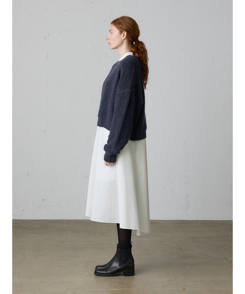 MidiUmi（ミディウミ）の「MidiUmi パイルボアニットプルオーバー（ニット/セーター・レディース・ネイビー/ブラウン/チャコールグレー・FREE）」の14枚目の写真