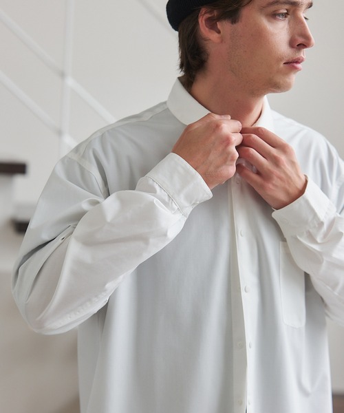MAISON CLUB(メゾンクラブ)の「【MAISON CLUB】Polyester Nylon Coach Shirt Jacket KKP/ ポリエステルナイロンコーチジャケット(ブルゾン・メンズ・ホワイト/グレー/ブラック・L/M)」の6枚目の写真