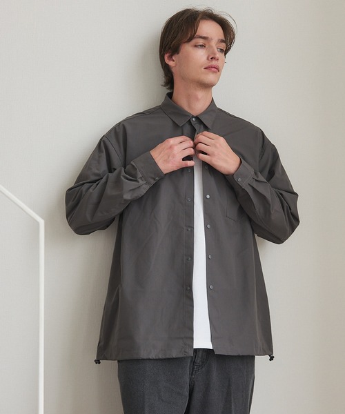 MAISON CLUB(メゾンクラブ)の「【MAISON CLUB】Polyester Nylon Coach Shirt Jacket KKP/ ポリエステルナイロンコーチジャケット(ブルゾン・メンズ・ホワイト/グレー/ブラック・L/M)」の16枚目の写真