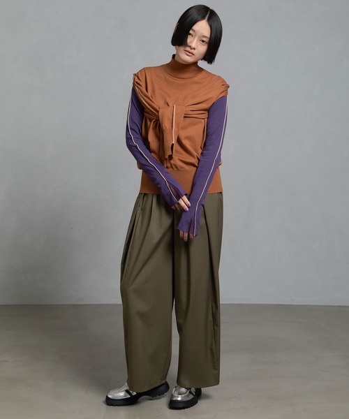 MARECHAL TERRE（マルシャルテル）の「【UV機能付き】タックギャザーセミワイドパンツ（その他パンツ・レディース・チャコールグレー/キャメル/カーキ/ライトベージュ/ブラック・LARGE/MEDIUM/SMALL）」の16枚目の写真