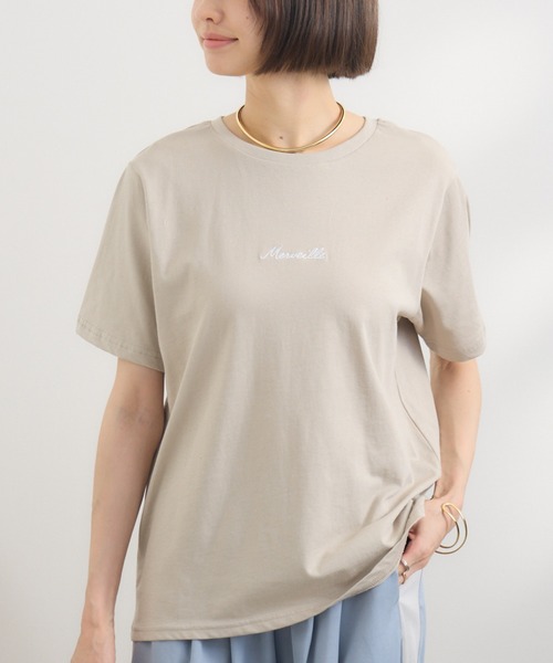KATHARINE ROSS(キャサリンロス)の「【PILLINI/ピリーニ】【COOL/洗濯機洗い可】USAコットン Merveille.Tシャツ(Tシャツ/カットソー・レディース・ミント/グレイッシュベージュ・MEDIUM)」の1枚目の写真