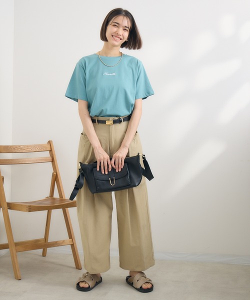 KATHARINE ROSS(キャサリンロス)の「【PILLINI/ピリーニ】【COOL/洗濯機洗い可】USAコットン Merveille.Tシャツ(Tシャツ/カットソー・レディース・ミント/グレイッシュベージュ・MEDIUM)」の4枚目の写真