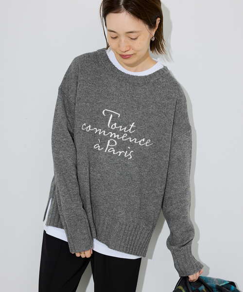 セール】刺しゅうロゴニット（ニット/セーター）｜SLOBE IENA