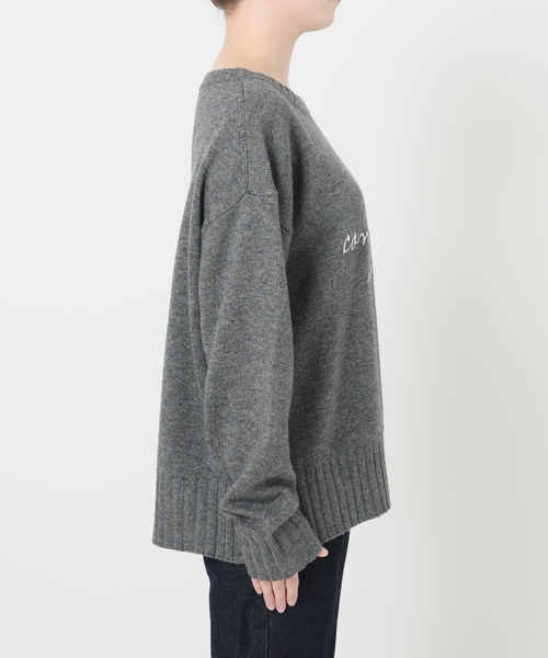 SLOBE IÉNA スローブイエナ 刺繍ロゴニット 刺しゅうロゴニット（ニット/セーター）｜SLOBE IENA（スローブイエナ