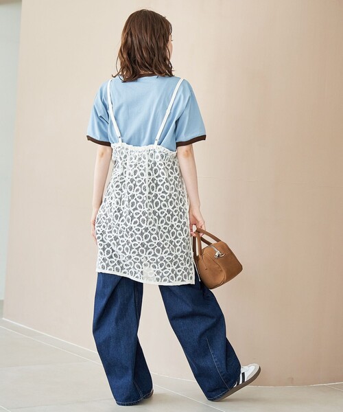 coen（コーエン）の「レースキャミソールワンピース（ワンピース・レディース・オフホワイト/ブラック・FREE）」の3枚目の写真