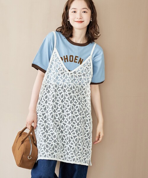 coen（コーエン）の「レースキャミソールワンピース（ワンピース・レディース・オフホワイト/ブラック・FREE）」の4枚目の写真