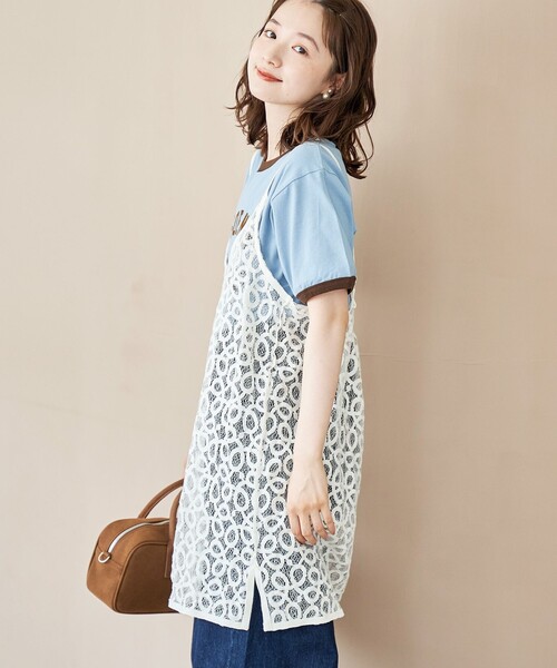 coen（コーエン）の「レースキャミソールワンピース（ワンピース・レディース・オフホワイト/ブラック・FREE）」の5枚目の写真