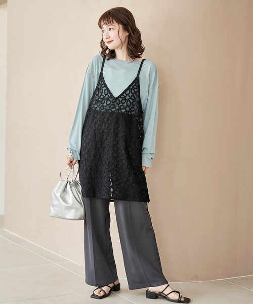 coen（コーエン）の「レースキャミソールワンピース（ワンピース・レディース・オフホワイト/ブラック・FREE）」の10枚目の写真