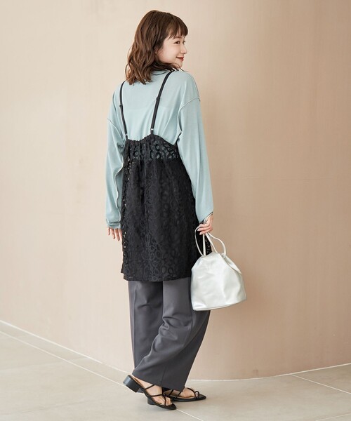 coen（コーエン）の「レースキャミソールワンピース（ワンピース・レディース・オフホワイト/ブラック・FREE）」の11枚目の写真