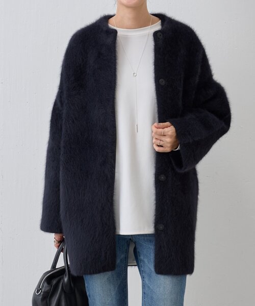 新品⭐︎BEARDSLEY ビアズリー 袖ニット 羽織コート BEARDSLEY（ビアズリー）の「袖ニットハオリコート（ノーカラー