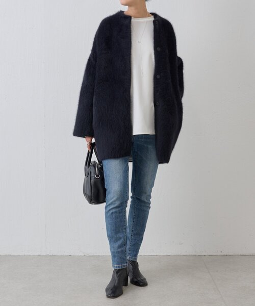 BEARDSLEY（ビアズリー）の「ファーニットコート（その他アウター・レディース・グレー/ブラック・FREE）」の3枚目の写真