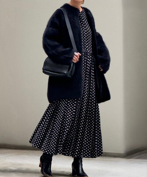 BEARDSLEY（ビアズリー）の「ファーニットコート（その他アウター・レディース・グレー/ブラック・FREE）」の8枚目の写真