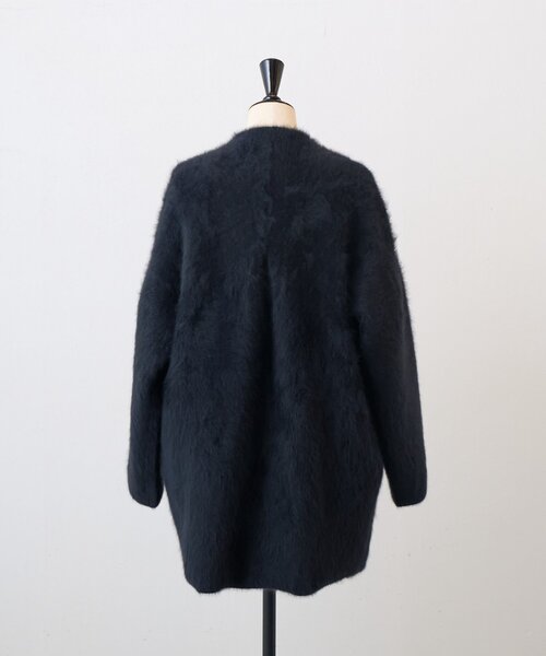 美品 BEAERDSLEY ビアズリー ノーカラー ウール コート 黒 サイズF BEARDSLEY（ビアズリー）の「《BEARDSLEY》ウールショートコート