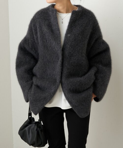 新品タグ付✨BEARDSLEYビアズリー　洗えるニットコート　モカ Amazon | [BEARDSLEY] [ビアズリー] 洗えるニットコート