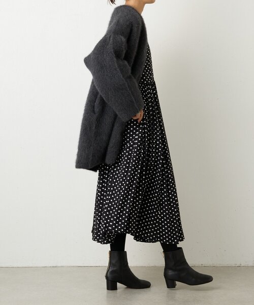 BEARDSLEY 洗えるニットコート ブラック BEARDSLEY 洗えるニットコート ブラック BEARDSLEY（ビアズリー