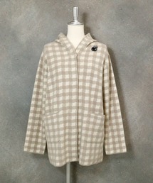 STUDIO PICONE（スタジオピッコーネ）の「チェック柄フード付ニットコート（ダウンジャケット/コート）」