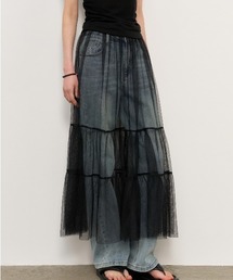 GENERAL IDEA/ジェネラルアイディア sheer layered long skirt ロングスカート