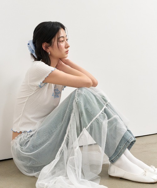 GENERAL IDEA(ジェネラルアイデア)の「GENERAL IDEA/ジェネラルアイディア sheer layered long skirt ロングスカート(スカート・レディース・ブラック/ホワイト・FREE)」の16枚目の写真